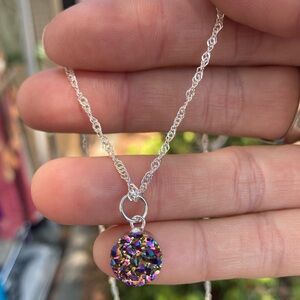 Gorgeous druzy aura pendant